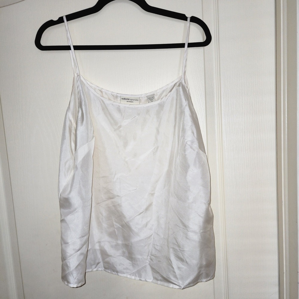 Valerie Separates Woman Ivory Spaghetti Strap Silk Camisole Top Size 1X